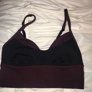 Lululemon maroon and black sports bra